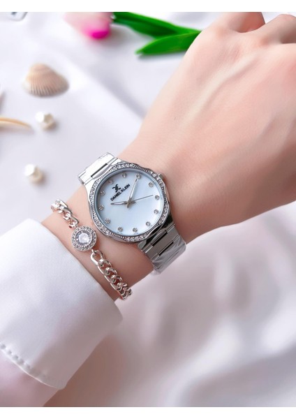 Çelik Kordon 30 mt Suya Dayanıklı Kadın Kol Saati+Bileklik BFG.13898.X1 fiyatları