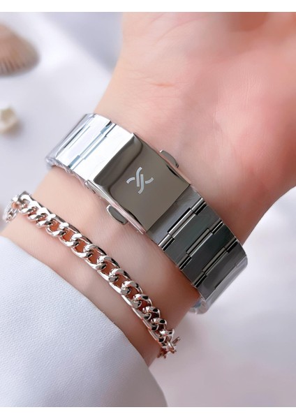 Çelik Kordon 30 mt Suya Dayanıklı Kadın Kol Saati+Bileklik BFG.13898.X1 modelleri