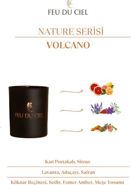 Signature Volcano Amber Sedir Ve Lavanta Kokulu Mum 150 gr