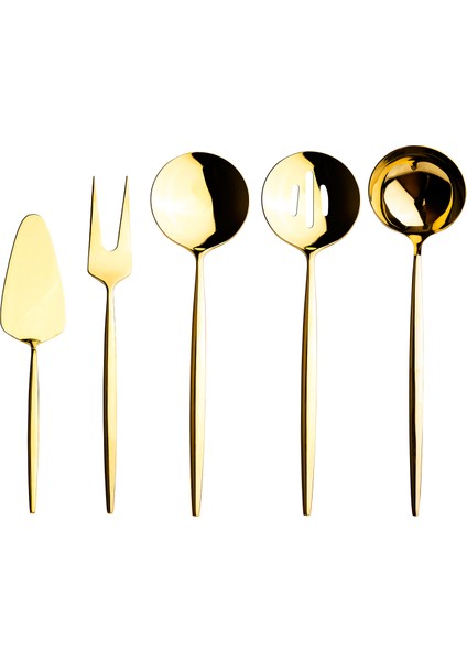 9000 5 Parça Titanyum Gold Servis Takımı