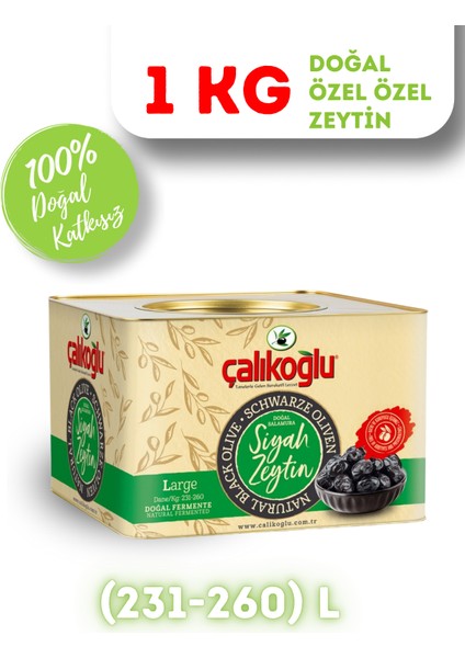 Doğal Gemlik Özel Özel Siyah Zeytin 1 kg (231-260) L