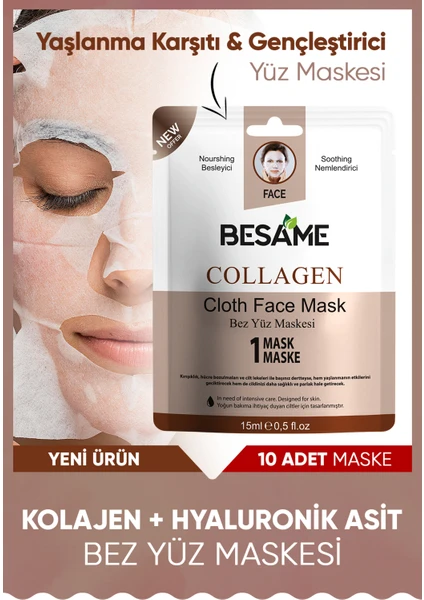 Collagen Provitamin B5 Nem Bombası Kağıt Yüz Maskesi 10'lu Paket