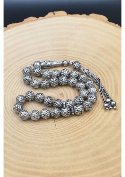 Erkek 925 Ayar Gümüş Tesbih Orta Boy -34 Gr- 901351