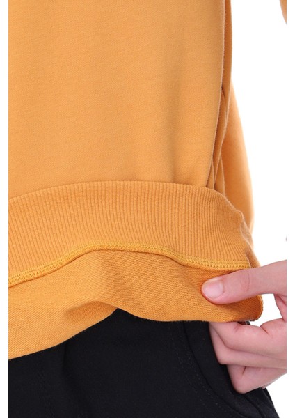 Oversize Unisex Basic Düz Turuncu Renk Pamuk Sweatshirt (2-11 Yaş) fırsatları