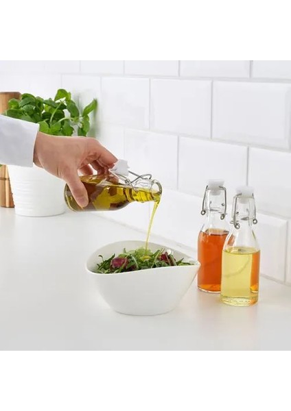 Korken Cam Su Şişesi Yağdanlık Sürahi 15 cl 3 Adet