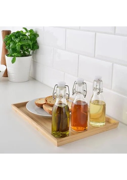 Korken Cam Su Şişesi Yağdanlık Sürahi 15 cl 3 Adet