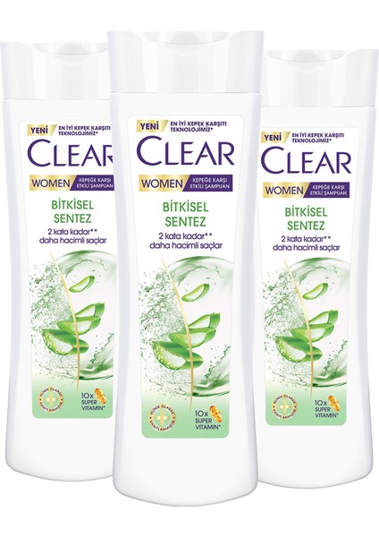 Women Kepeğe Karşı Etkili Şampuan Bitkisel Sentez Aloe Vera & Çay Ağacı Yağı 350 ml x3