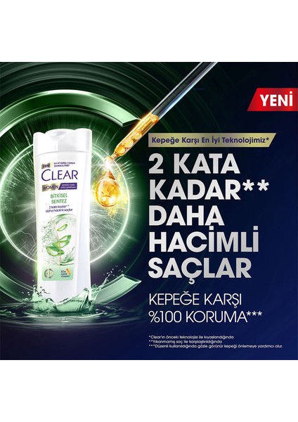 Women Kepeğe Karşı Etkili Şampuan Bitkisel Sentez Aloe Vera & Çay Ağacı Yağı 350 ml x3