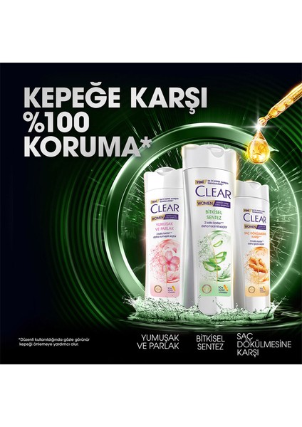 Women Kepeğe Karşı Etkili Şampuan Bitkisel Sentez Aloe Vera & Çay Ağacı Yağı 350 ml x3