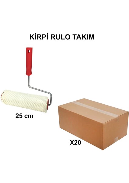 Izmir Fırça Arge Toptan Kirpi Rulo Takım 25 cm 20 Adet 012110