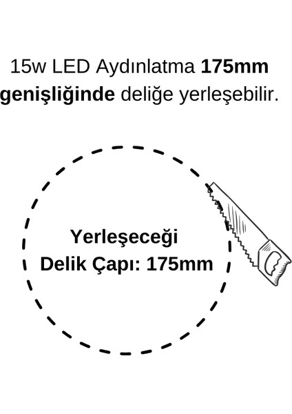 15W Panel Led Armatür Ct-5148 - Gün Işığı