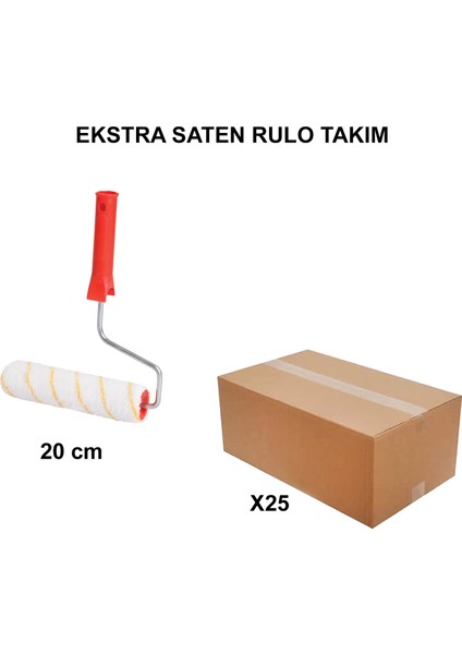 Izmir Fırça Arge Toptan Extra Saten Rulo Takım 20 cm - 25 Adet 011243