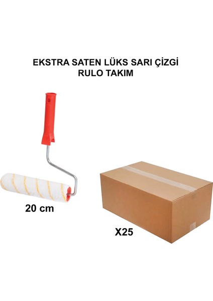 Izmir Fırça Arge Toptan Ekstra Saten Lüks Sarı Çizgi 20 Cm-25 Adet 012301