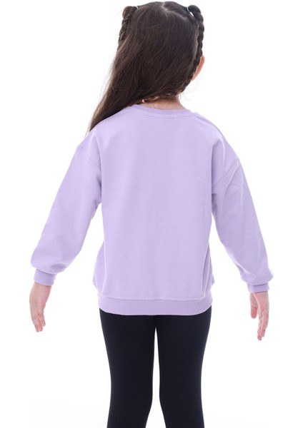 Basic Düz Renk Lila Fırçalı Yumuşak Pamuk Sweatshirt modelleri