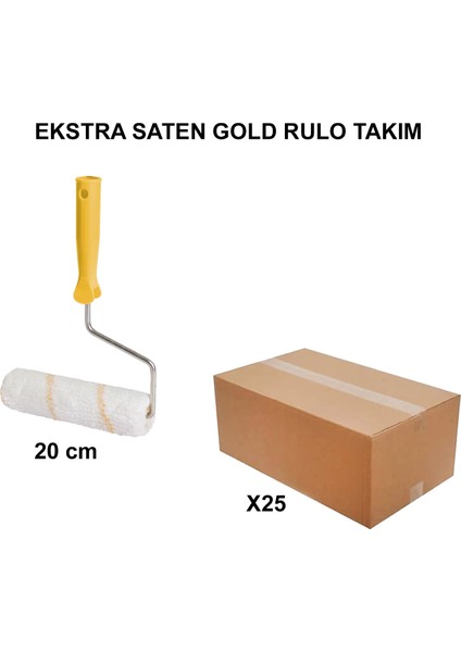 Izmir Fırça Arge Toptan Ekstra Saten Gold Rulo Takım 20CM-25 Adet 012189