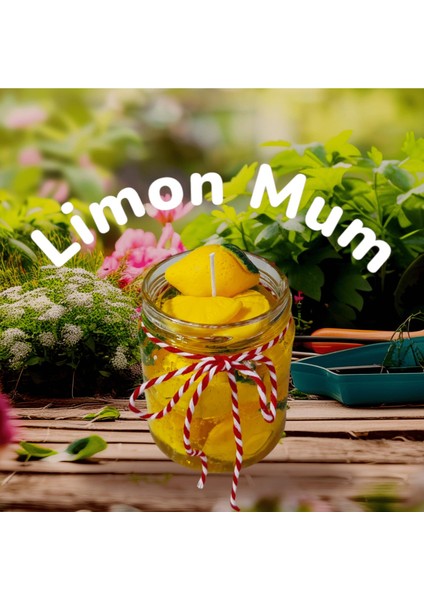 Limon Reçeli Nane Kokulu Dekoratif Mum (Doğal Soya Wax)