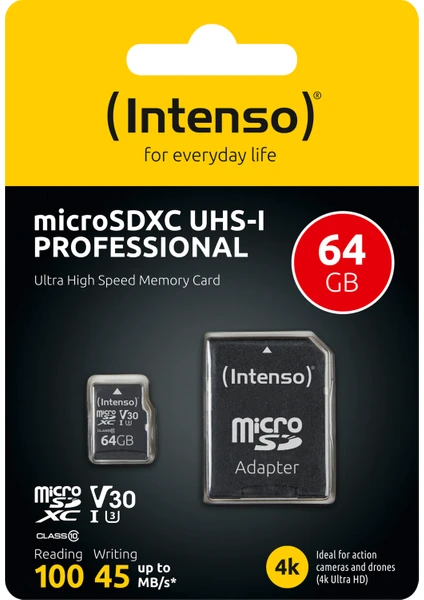 Uhs-I 64GB Sdxc Profesyonel Mikro Sd Kart