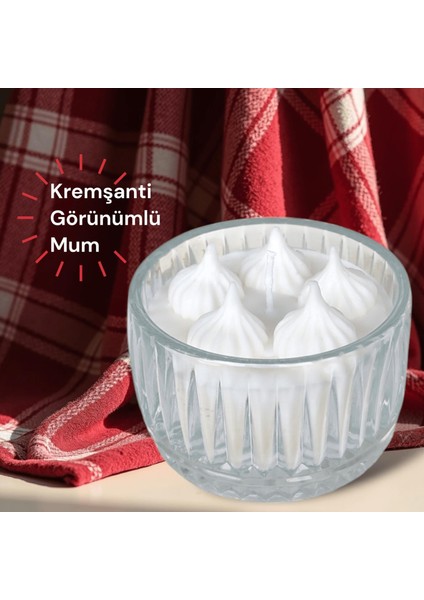 Kremşanti Görünümlü %100 Doğal Soya Wax Kokulu Dekoratif Mum