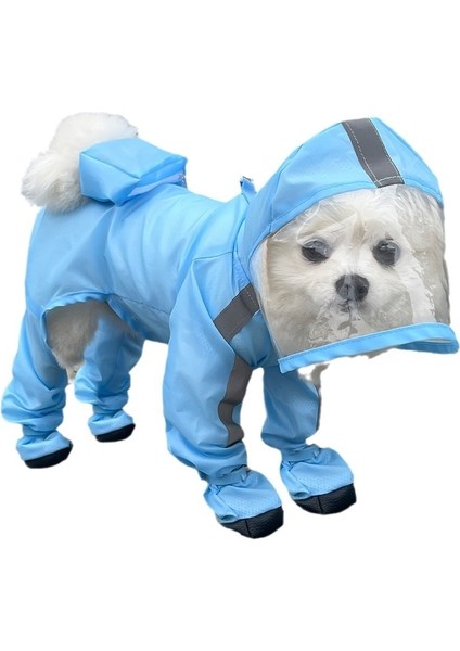 Köpek Yağmurluğu Su Geçirmez Küçük Köpek Evcil Hayvan Yağmurluğu Bacaklı, Mavi (Yurt Dışından) fiyatları