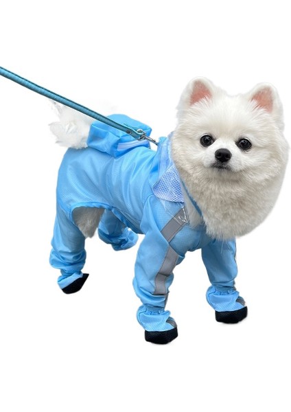Köpek Yağmurluğu Su Geçirmez Küçük Köpek Evcil Hayvan Yağmurluğu Bacaklı, Mavi (Yurt Dışından) modelleri