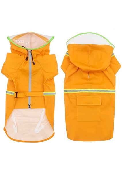 Turuncu Köpek Yağmurluğu Su Geçirmez Nefes Alabilen Büyük Köpek Evcil Hayvan Yağmurluğu (Yurt Dışından)