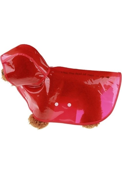 Su Geçirmez Köpek Yağmurluğu Kırmızı Evcil Hayvan Kapüşonlu Yağmurluk (Yurt Dışından)
