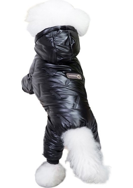 Siyah Köpek Giysileri Evcil Hayvan Su Geçirmez Pamuklu Ceket (Yurt Dışından)