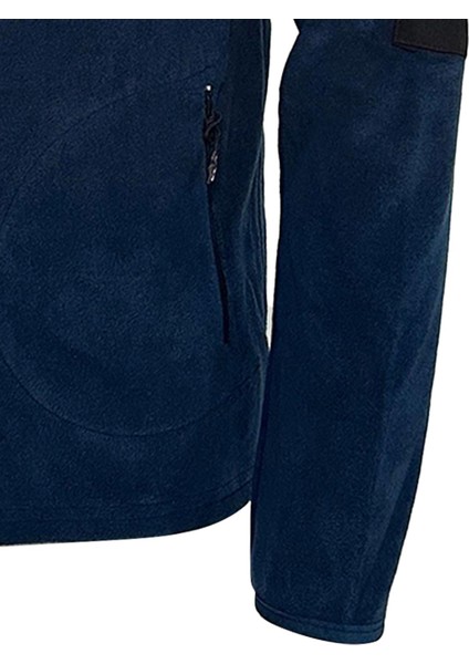 Erkek Regular Fit Fermuarlı Cepli Polar Lacivert Sweatshirt modelleri
