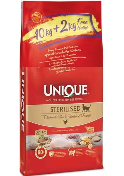 Sterilized Kısırlaştırılmış Tavuklu Yetişkin Kedi Maması 10+2 kg