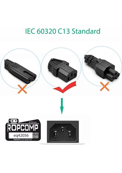 Bilgisayar Power ve Monitör Kablosu 3X0.75MM 1.5m