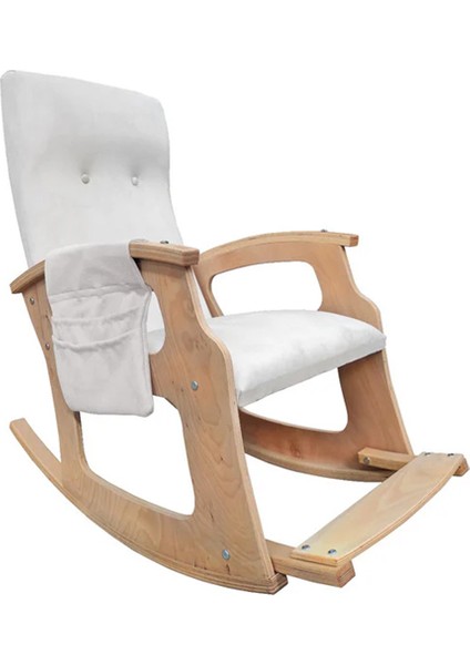 Hünkar Doğal Ahşap Krem Renkli Dinlenme Koltuğu, Tv Koltuğu