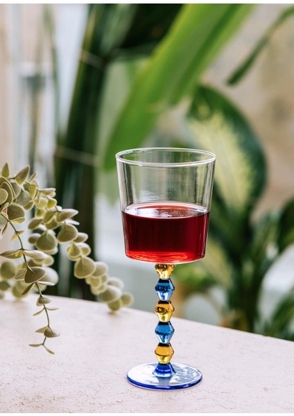 Bead Şarap Kadehi Mavi 300 ml fiyatları