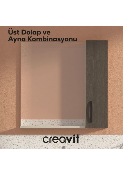 D10 20 cm Sağ Üst Dolap Melamin Gövde