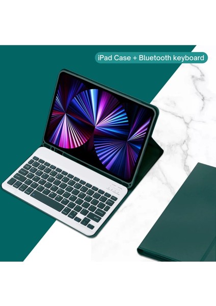 Apple Ipad 10. Nesil 10.9 Inç 2022 Uyumlu Bluetooth Klavyeli Kılıf Kalem Bölmeli (Türkçe Klavye)