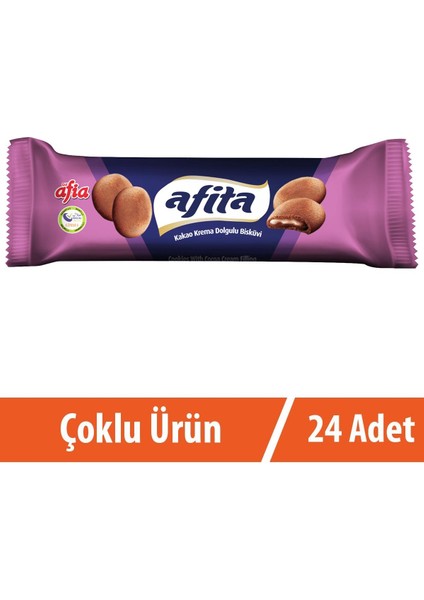 Afita Kakao Krema Dolgulu Bisküvi 24X75 gr