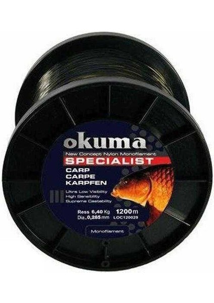 Carp 1200 mt 25,00 Lb 11,36 kg 0,40 mm Camou Misina