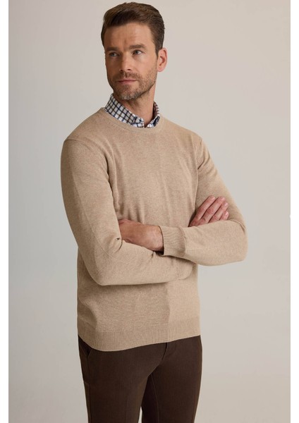 Erkek Bej Bisiklet Yaka Triko indirimleri