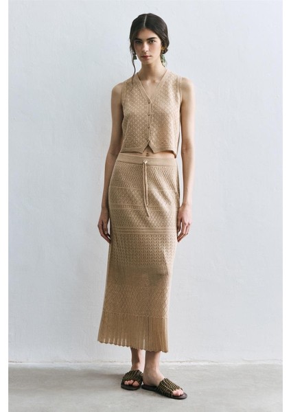 Bej Ajurlu Triko Yelek fiyatları