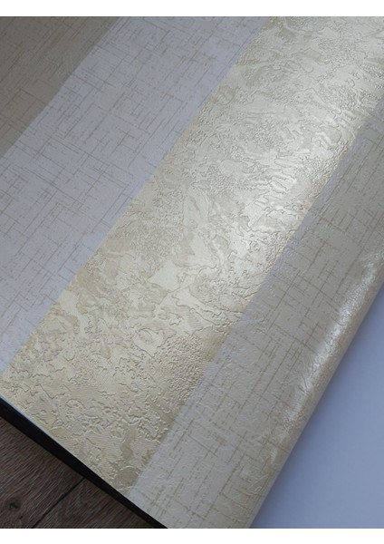 Gold Krem Bej Işıltılı Hafif Kabartmalı Silinebilir Duvar Kağıdı 5m² (En: 53 cm Boy: 10 Metredir)