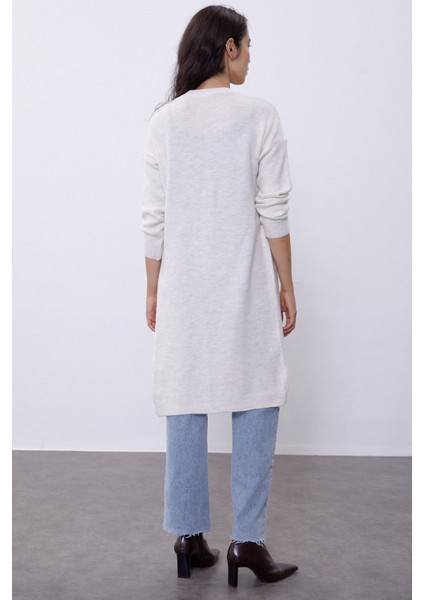 Bej Uzun Triko Hırka indirimleri