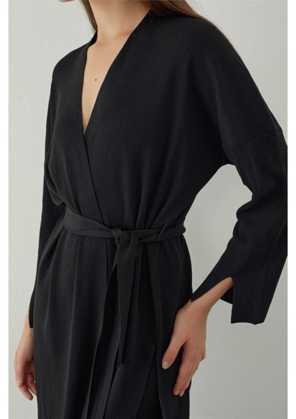 Siyah Düz Yakalı Basic Triko Hırka fiyatları