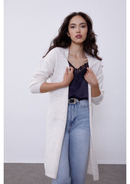 Bej Uzun Triko Hırka modelleri