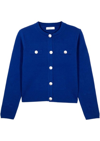 Saks Düğmeli Triko Hırka