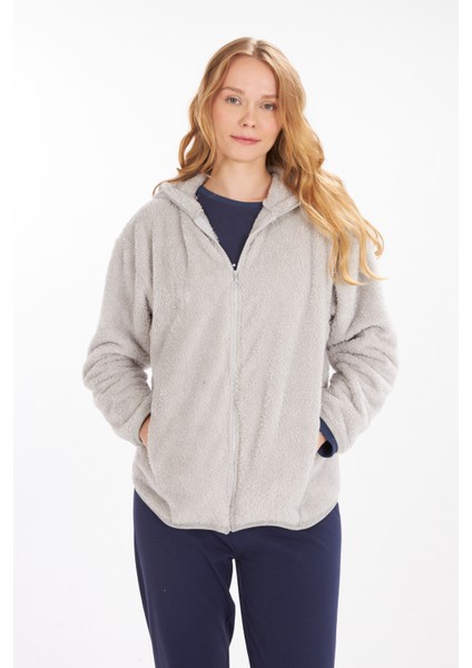 L10159W Liana Kapüşonlu Peluş Ceket