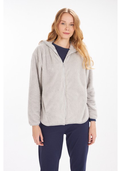 L10159W Liana Kapüşonlu Peluş Ceket modelleri
