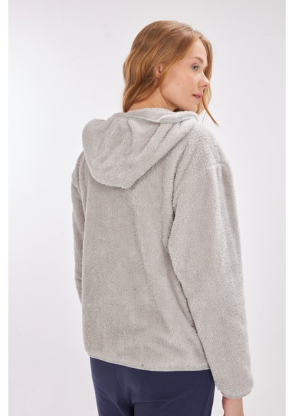 L10159W Liana Kapüşonlu Peluş Ceket indirimleri
