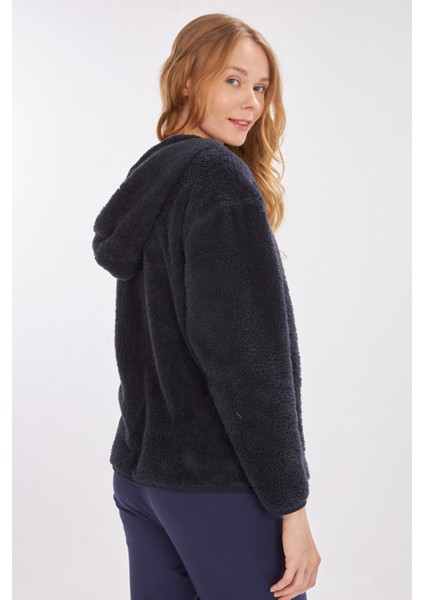 L10159W Liana Kapüşonlu Peluş Ceket