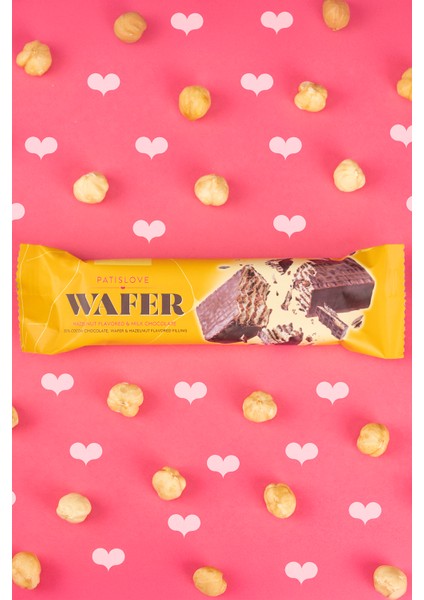 Patislove Wafer Gofret Sütlü Çikolatalı Fındık Aromalı 36G x 3 Adet