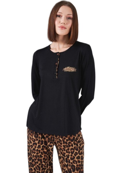 Kadın Siyah Pijama Takımı 26004 modelleri