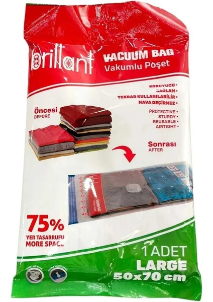 VELEV HOME Brillant Vakumlu Poşet/hurç 50X70CM Large 1'li